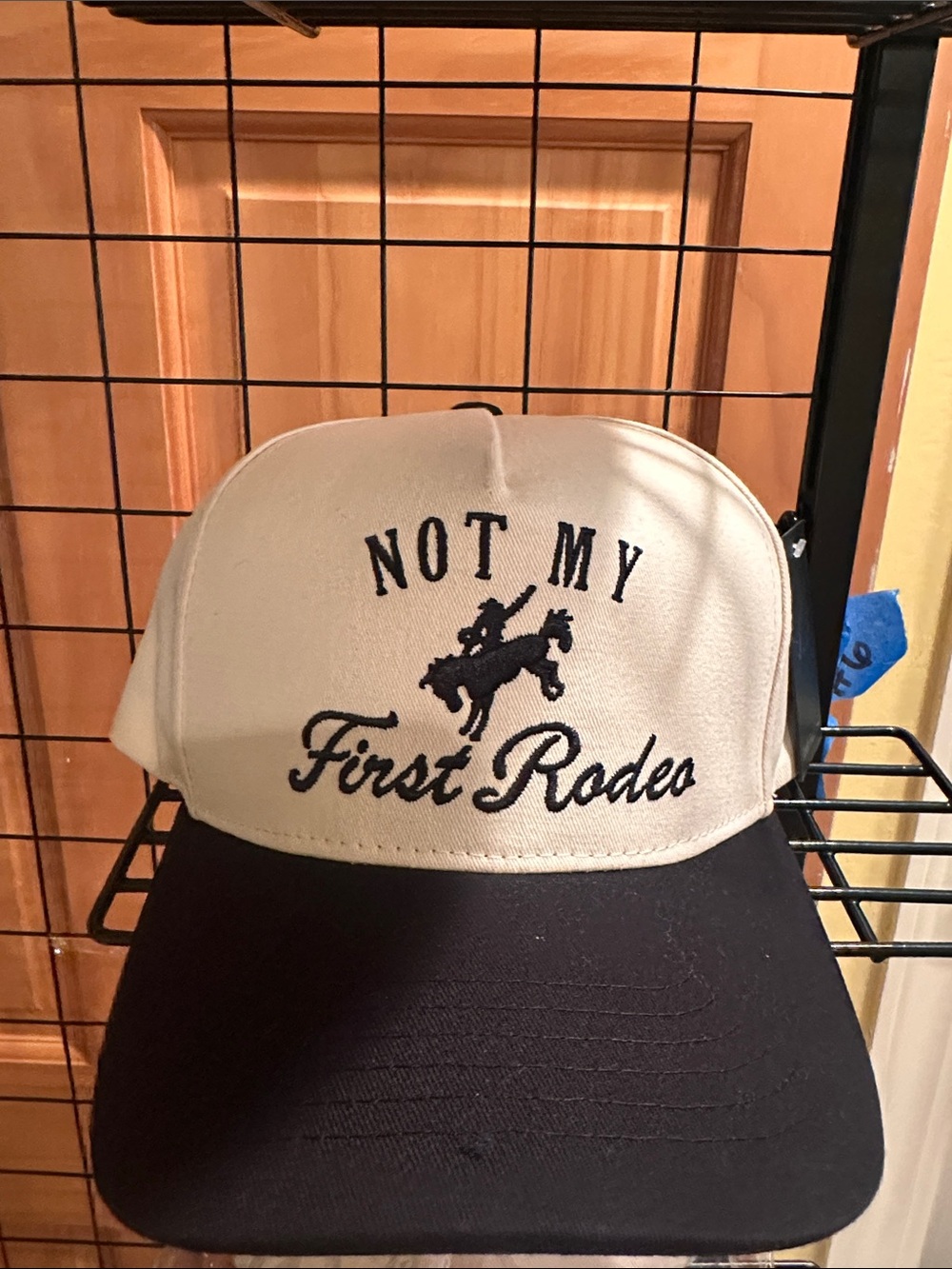 Not My First Rodeo Two-Tone Trucker Hat - Black & Cream